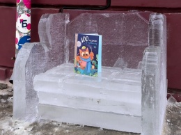 Успейте сделать фото: около запорожских библиотек появились кресла из льда