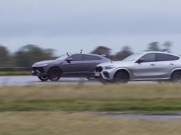 BMW X6 M и Lamborghini Urus сразились в дрэге на мокрой трассе (ВИДЕО)