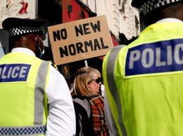 В Лондоне в ходе протестов против ограничений пострадали полицейские