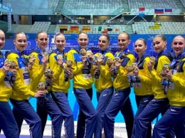 Украинская команда по синхронному плаванию стала чемпионом Европы в произвольной программе