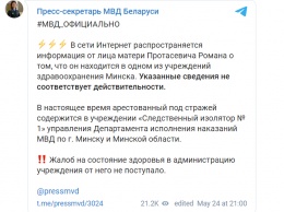 Мать Протасевича заявила, что сын лежит в минской больнице. В МВД Беларуси ее опровергли