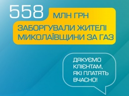 Жители Николаевщины задолжали за газ более полумиллиарда гривен