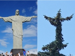 Елка в Луцке превратилась в статую Христа-Искупителя из Рио (ФОТО)