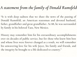В США скончался экс-глава Пентагона Дональд Рамсфелд, начавший войны в Ираке и Афганистане