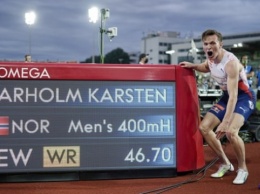 Норвежец Вархольм побил мировой рекорд в беге на 400 м с барьерами