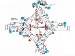 С 9 июля - круговое движение на перекрестке Добровольского и Заболотного. Схема