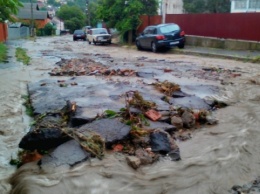 Черновцы внезапно накрыл ливень - затоплены улицы, повалены деревья