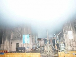 Пожар в Костеле святого Николая в Киеве: спасатели показали масштабы последствий (видео)