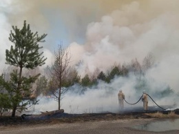 В Ровенской области пожар на болотах тушат с помощью квадракоптеров
