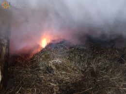 В Николаевской области поздно вечером сгорел сеновал