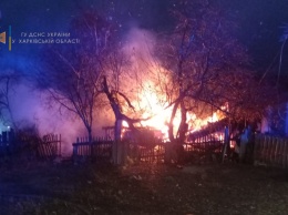 Под Харьковом сгорело 300 тюков сена: огонь перекинулся на жилой дом