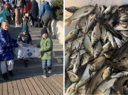 В Кривом Роге в реку Ингулец запустили 300 кг рыбы. Как это было