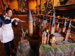 В Англии в честь 20-летия киносаги о Гарри Поттере испекли гигантский торт (видео)
