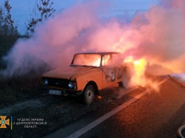 Под Кривым Рогом сгорел автомобиль