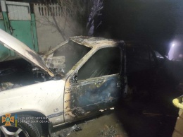 В городе Запорожской области ночью горел автомобиль