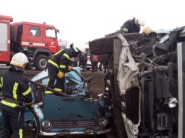 На трассе в Днепропетровской области столкнулись грузовик DAF и ВАЗ: погибло два человека