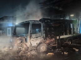 В Кривом Роге пожарные потушили горящий грузовик