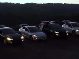 Автомобили Tesla показали световое шоу под мелодию украинского "Щедрика"