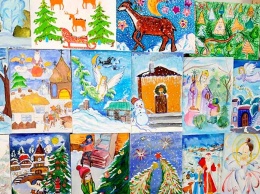 В Никополе открылась детская выставка "Зимние краски"