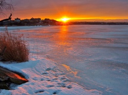 Зимний Сухой лиман на закате: смотри, как это красиво