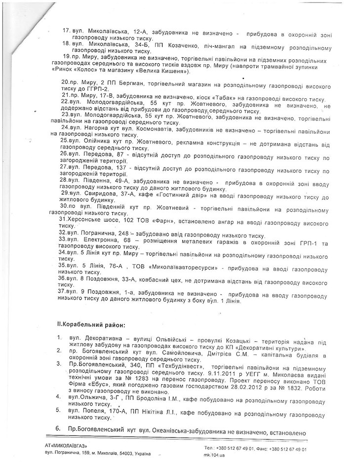 В Николаеве в 106 местах на газопроводах различного давления установлены МАФы - Ермолаев пообещал их убрать (ДОКУМЕНТ)