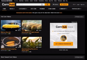 В День смеха порносайт PornHub показал пользователям, как жарить кукурузу