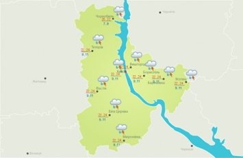 В Киевской обл. завтра прогнозируют дождь и грозу