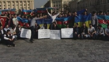 В Харькове митинговали в поддержку Азербайджана