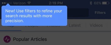 Facebook запускает новые мобильные фильтры поиска