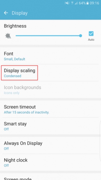 Samsung Galaxy S7 получил настройку масштабирования дисплея