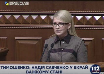 Тимошенко просит пригласить в Раду главу Минюста для отчета о документах по возвращению Савченко