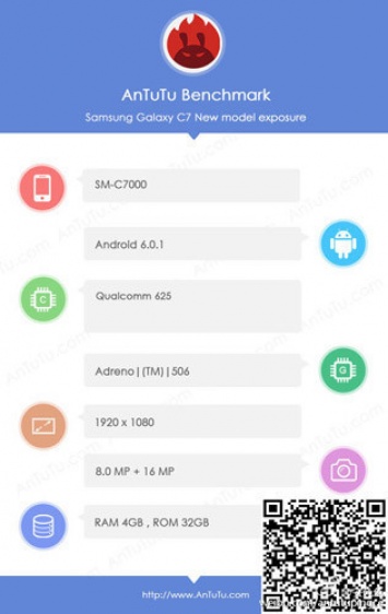 AnTuTu "засветил" спецификации Galaxy C7 (SM-C7000)