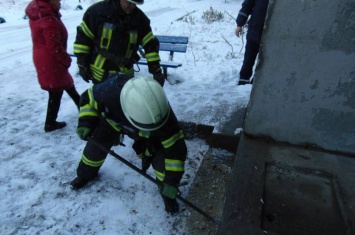 В Рубежном спасатели вытащили щенка, застрявшего под плитой