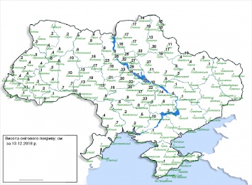 Синоптик опубликовала карту снегопадов, где видно где и сколько снега в Украине выпало