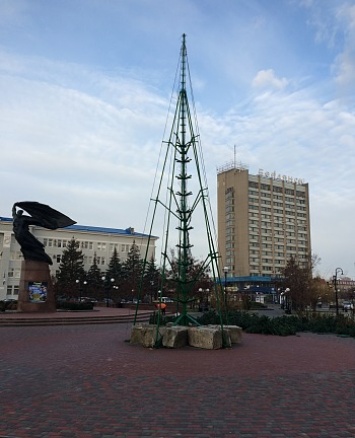 Началась установка главной новогодней елки города