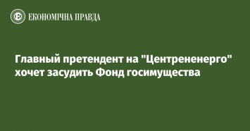 Главный претендент на "Центрененерго" хочет засудить Фонд госимущества