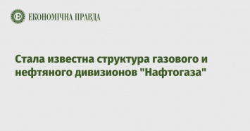 Стала известна структура газового и нефтяного дивизионов "Нафтогаза"