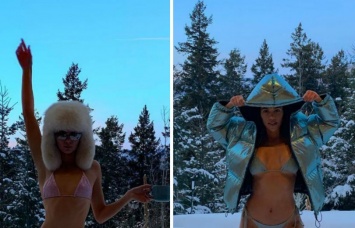 Кендалл Дженнер и Кортни Кардашьян устроили фотосессию в бикини на снегу