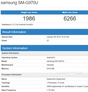 Samsung Galaxy S10 Lite замечен в Geekbench со Snapdragon 855