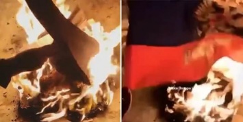 В Саранске две девушки сожгли российский флаг и сняли это на видео