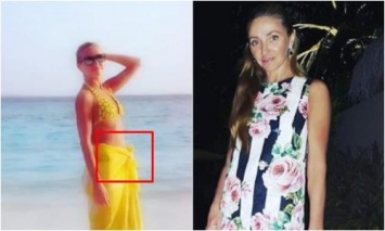 Татьяна Навка может скрывать беременность за пляжными накидками