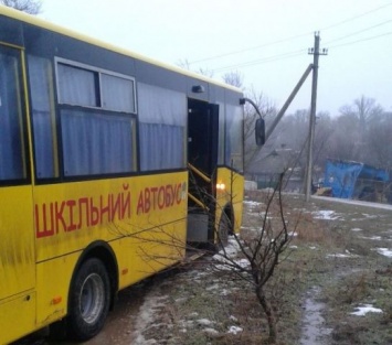 Гололед на Херсонщине стал причиной аварии школьного автобуса