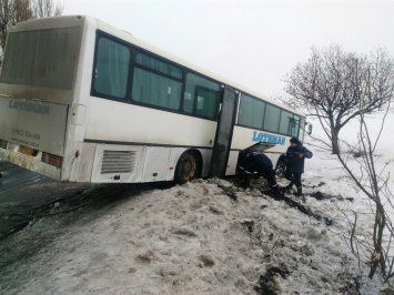 ДТП на Днепропетровщине: пассажирский автобус съехал в кювет