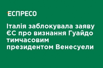 Италия заблокировала заявление ЕС о признании Гуайдо временным президентом Венесуэлы