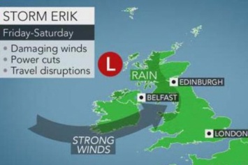 Разрушительный шторм "Эрик"надвигается на Великобританию