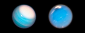 Новые снимки телескопа Hubble. На Уране - ледяной полюс, а на Нептуне - мощный циклон