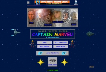 Marvel запустил промо-сайт «Капитан Марвел» с дизайном в стиле 90-х