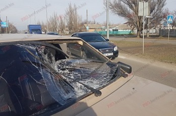 В Бердянске пешеход угодил под колеса авто (видео)