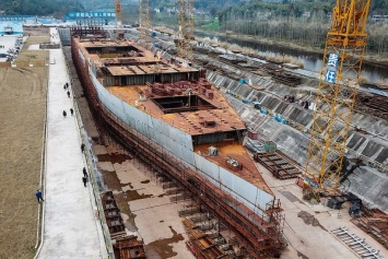 В Китае достраивают полномасштабную копию "Титаника": фото с высоты птичьего полета