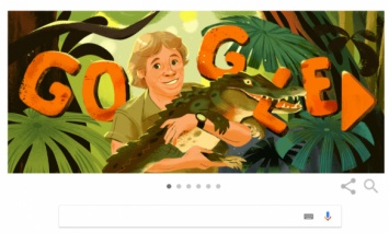 Google выпустил дудл в честь натуралиста и телеведущего Стива Ирвина